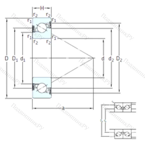 Подшипник шариковый упорно-радиальный BSA 305 CG-2RZ