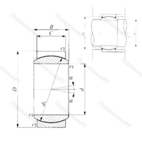 Подшипник скольжения сферический GE 15EC от производителя  IKO