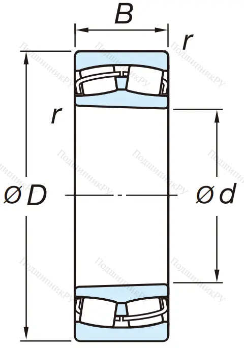 Сферический роликовый подшипник с конической посадкой на вал 22311 RZKW 33 C 3