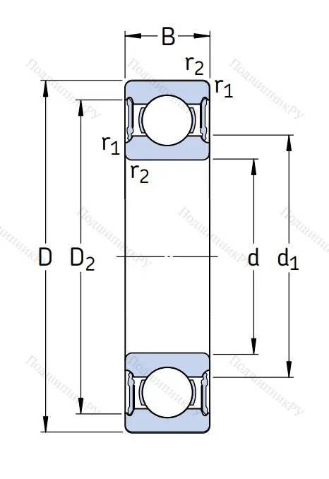 Высокотемпературный подшипник 61908 2RS 1/C 3 GJN