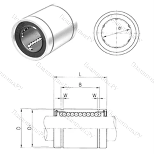 Подшипник шариковый линейный LM 25UU