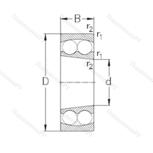 Подшипник шариковый радиальный самоцентрирующийся 1210-K