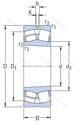 Сферический роликовый подшипник с конической посадкой на вал 23152 CCK/W 33 от производителя  SKF