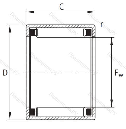 Игольчатый подшипник HK 2020 B