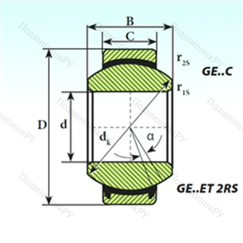 Подшипник скольжения сферический GE 300 ET 2RS