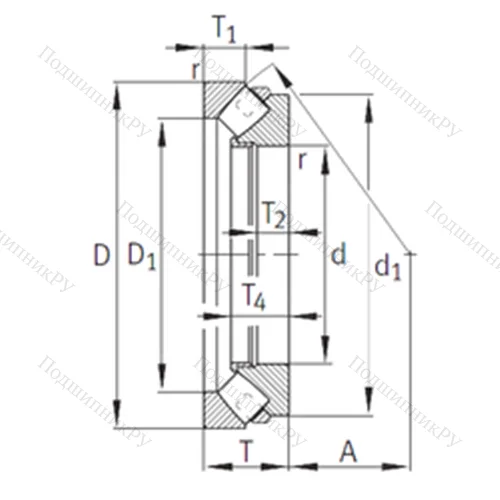 Подшипник роликовый упорно-радиальный 293/850-E 1-MB