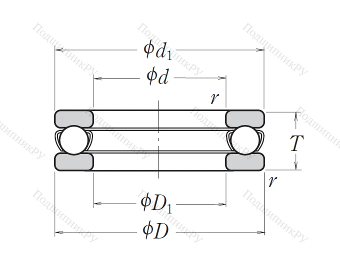 Упорный шариковый подшипник 51109