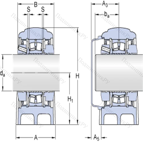 Стационарные роликоподшипниковые узлы (SKF ConCentra, для метрических валов) SYNT 45 L