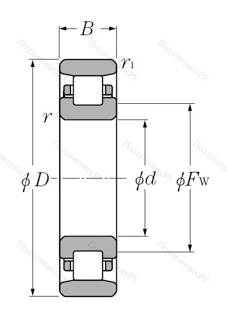 Роликовый цилиндрический подшипник N 311