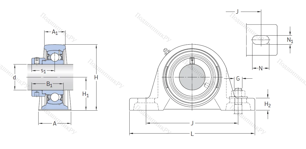 Подшипниковый узел SY 55 TF