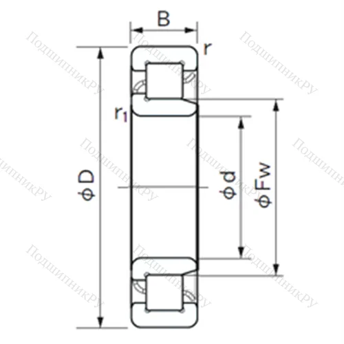 Подшипник роликовый радиальный NJ 2326