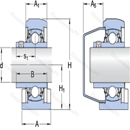 Стационарные подшипниковые узлы типа Y (литой корпус с коротким основанием, крепление стопорными винтами) SYFWK 1.7/16 LTA