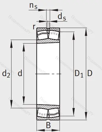 Сферический роликовый подшипник с конической посадкой на вал 22211 E 1 XL K C 3