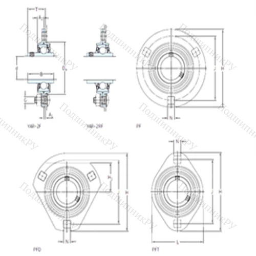 Подшипниковый узел шариковый радиальный PF 35 FM