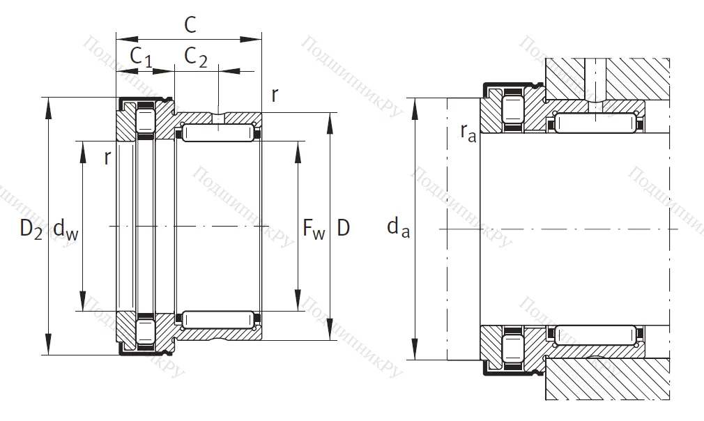 Комбинированный подшипник NKXR 15 Z