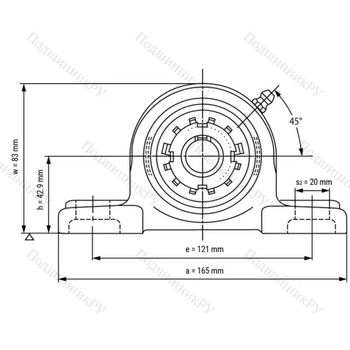 Подшипниковый узел UKP 206+H 2306 - Вал: 25 мм