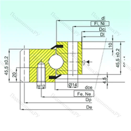 Подшипник шариковый опорно-поворотный EB 1.20.0544.201-2STPN