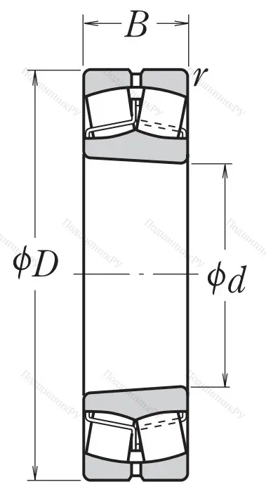 Сферический роликовый подшипник с конической посадкой на вал 22220 EAKE 4