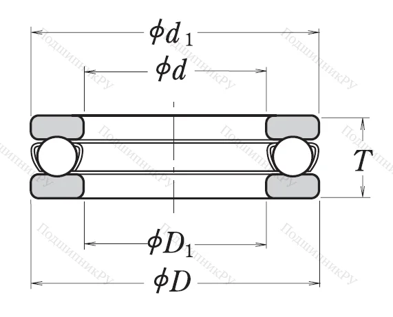 Упорный шариковый подшипник 51118