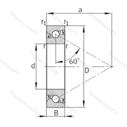 Подшипник шариковый упорно-радиальный BSB 040072-2RS-T