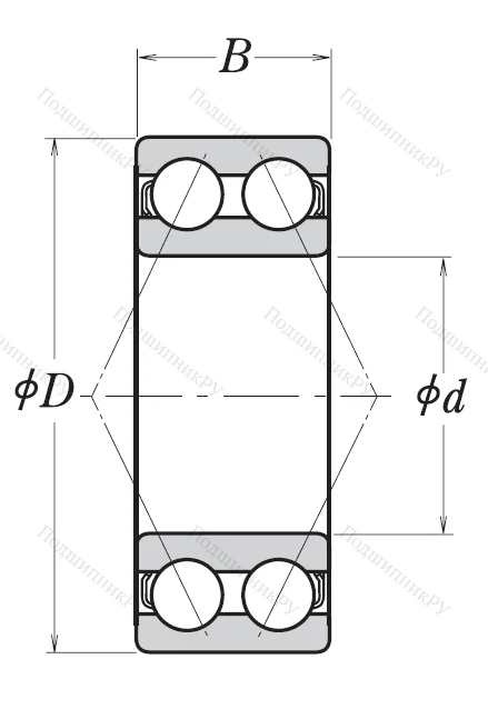 Двухрядный шариковый подшипник 3202 B 2RSRTNG C 3