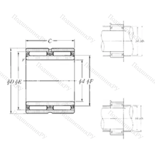 Подшипник игольчатый радиальный NAO-50?68?40ZW