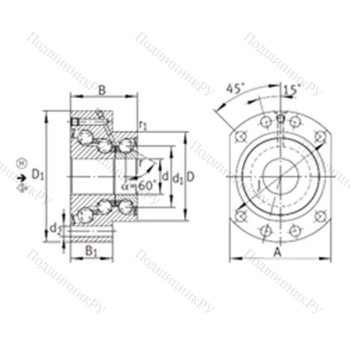 Подшипник шариковый упорно-радиальный DKLFA 40140-2RS