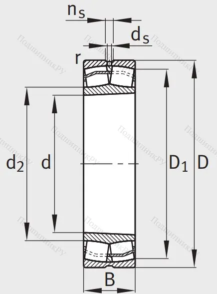 Сферический роликовый подшипник с конической посадкой на вал 22214 E 1 XL K