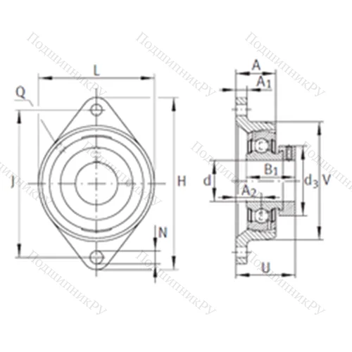 Подшипниковый узел шариковый радиальный PCJT 2