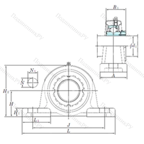 Подшипниковый узел шариковый радиальный UKP 328
