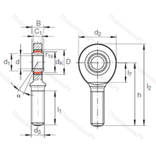 Подшипник скольжения сферический GAR 30 UK