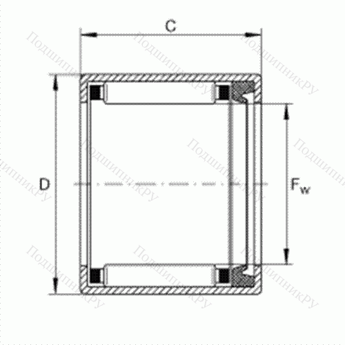 Подшипник роликовый игольчатый с одним наружным штампованным кольцом SCE 56-P