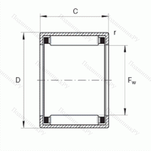 Подшипник роликовый игольчатый с одним наружным штампованным кольцом