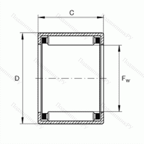 Подшипник роликовый игольчатый с одним наружным штампованным кольцом
