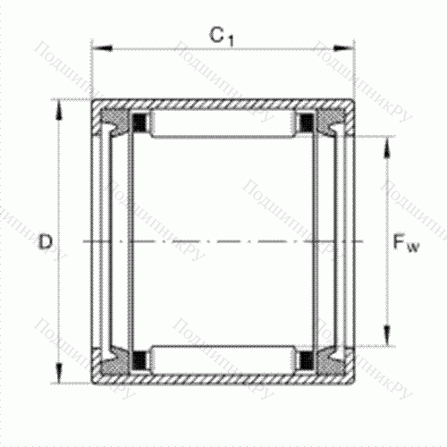 Подшипник роликовый игольчатый с одним наружным штампованным кольцом SCE 68-PP