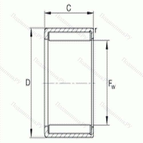 Подшипник роликовый игольчатый с одним наружным штампованным кольцом
